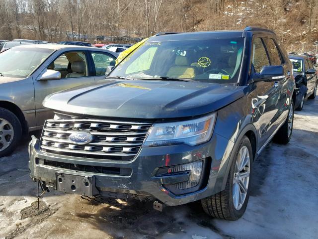 1FM5K8F86GGB08633 - 2016 FORD EXPLORER L GRAY photo 2