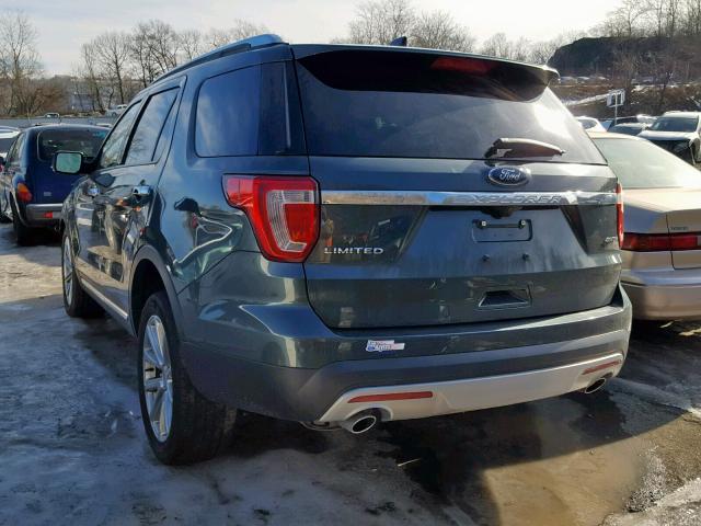 1FM5K8F86GGB08633 - 2016 FORD EXPLORER L GRAY photo 3