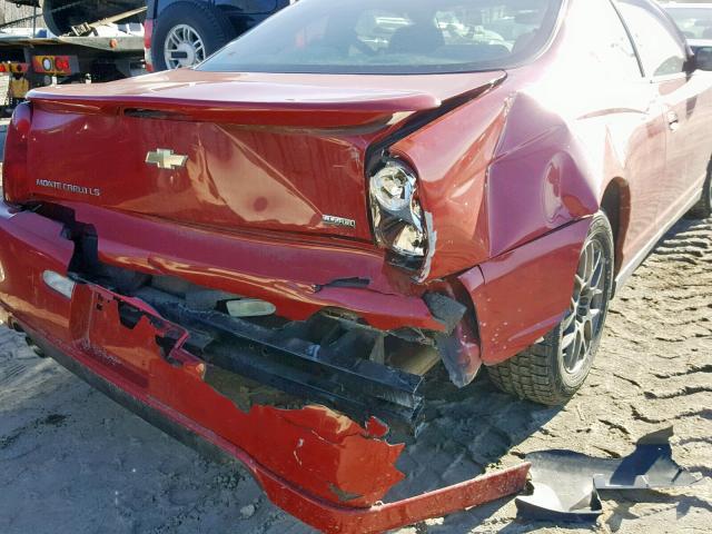 2G1WJ15K779144094 - 2007 CHEVROLET MONTE CARL RED photo 9