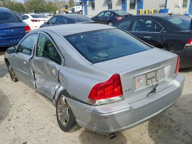 YV1RS592072635960 - 2007 VOLVO S60 2.5T SILVER photo 3