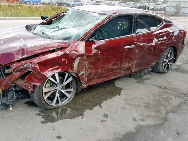 1N4AA6AP0HC399766 - 2017 NISSAN MAXIMA 3.5 BURGUNDY photo 9