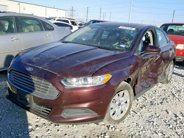 3FA6P0G78DR269013 - 2013 FORD FUSION S MAROON photo 2