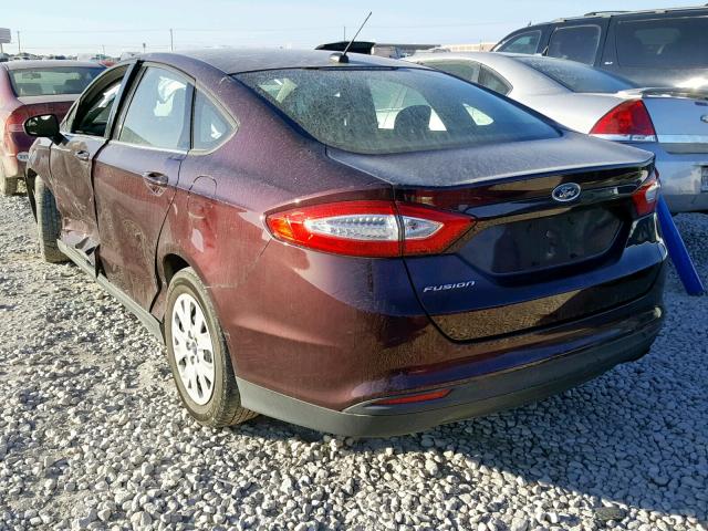 3FA6P0G78DR269013 - 2013 FORD FUSION S MAROON photo 3