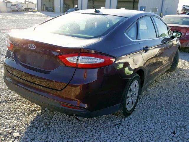 3FA6P0G78DR269013 - 2013 FORD FUSION S MAROON photo 4