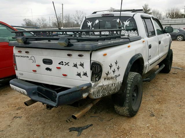 1B7HG38N42S555850 - 2002 DODGE DAKOTA QUA WHITE photo 4