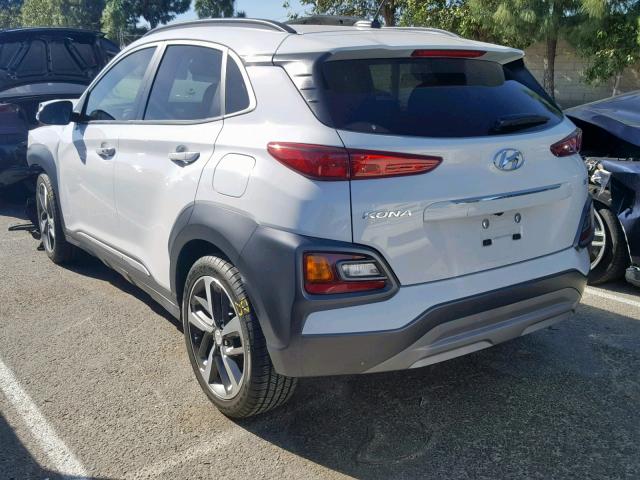 KM8K33A58JU104463 - 2018 HYUNDAI KONA LIMIT WHITE photo 3