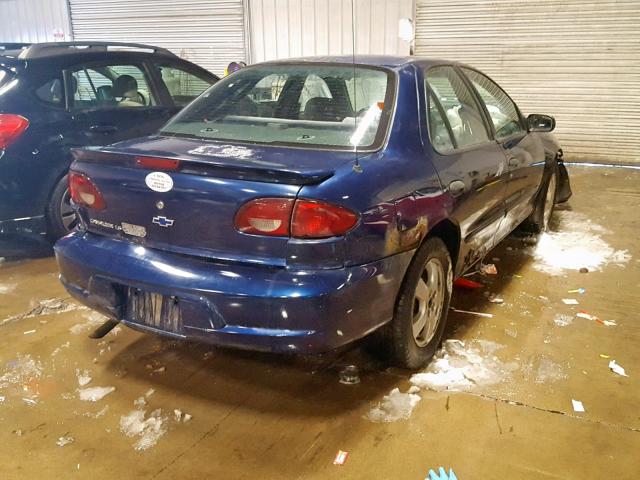 1G1JF524017159747 - 2001 CHEVROLET CAVALIER L BLUE photo 4