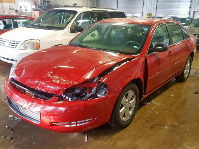 2G1WT58K381201226 - 2008 CHEVROLET IMPALA LT RED photo 2