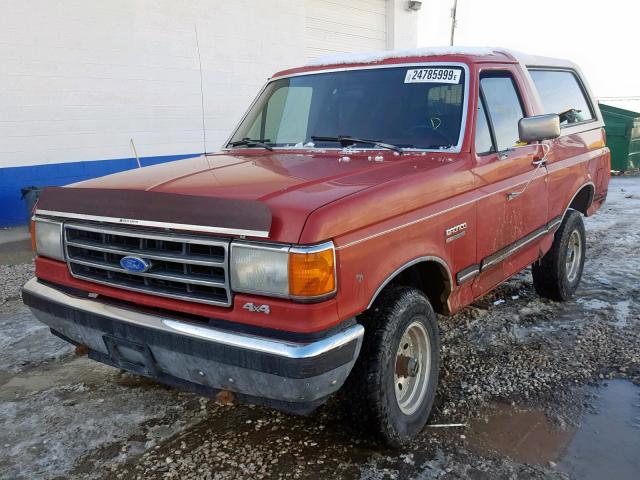 1FMEU15H7MLA52014 - 1991 FORD BRONCO U10 RED photo 2