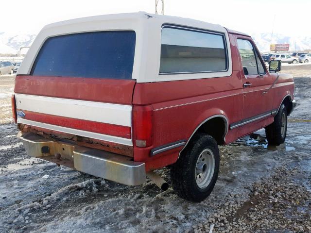 1FMEU15H7MLA52014 - 1991 FORD BRONCO U10 RED photo 4