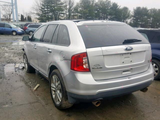 2FMDK4JC6BBB42698 - 2011 FORD EDGE SEL SILVER photo 3