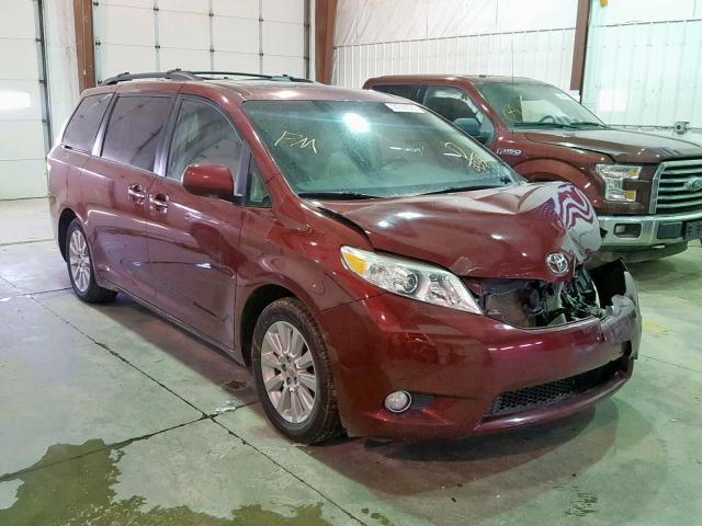 5TDDK3DC7BS019338 - 2011 TOYOTA SIENNA XLE MAROON photo 1