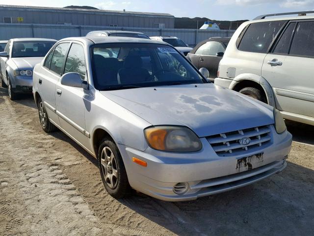 KMHCG45CX4U567779 - 2004 HYUNDAI ACCENT GL SILVER photo 1