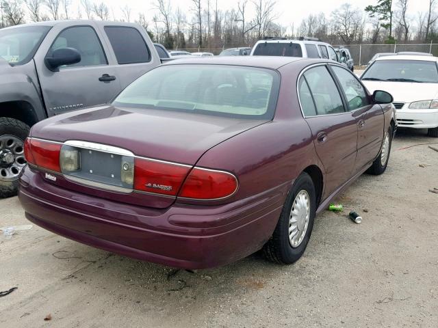 1G4HP52K744176967 - 2004 BUICK LESABRE CU BURGUNDY photo 4