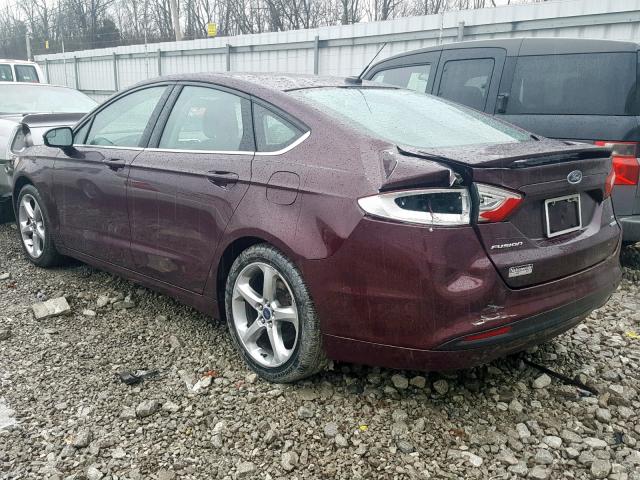 3FA6P0HR2DR387767 - 2013 FORD FUSION SE PURPLE photo 3