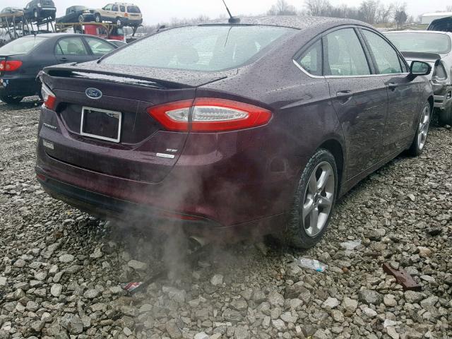 3FA6P0HR2DR387767 - 2013 FORD FUSION SE PURPLE photo 4