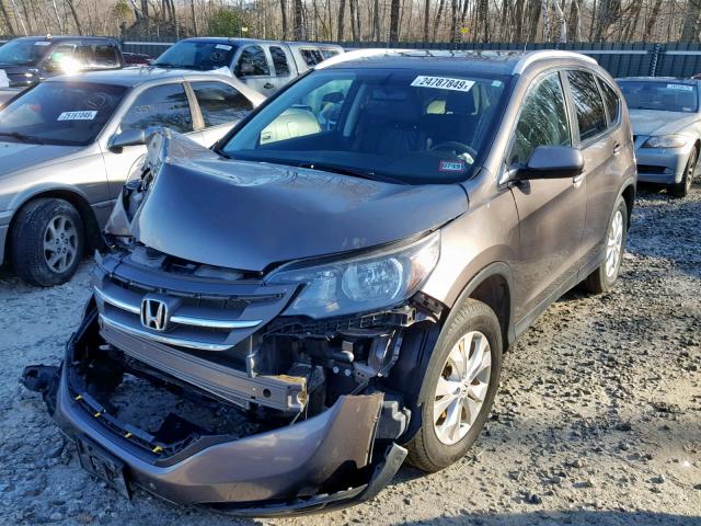 2HKRM4H71EH651796 - 2014 HONDA CR-V EXL BROWN photo 2