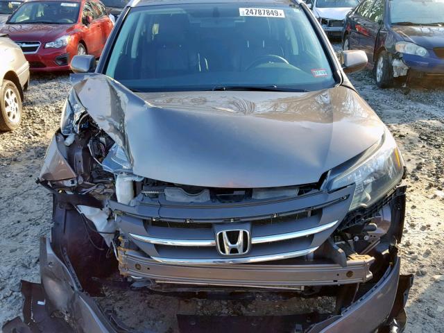 2HKRM4H71EH651796 - 2014 HONDA CR-V EXL BROWN photo 7