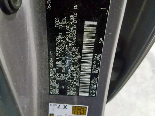 JTLKT324864096712 - 2006 TOYOTA SCION XB Сұр фото 10