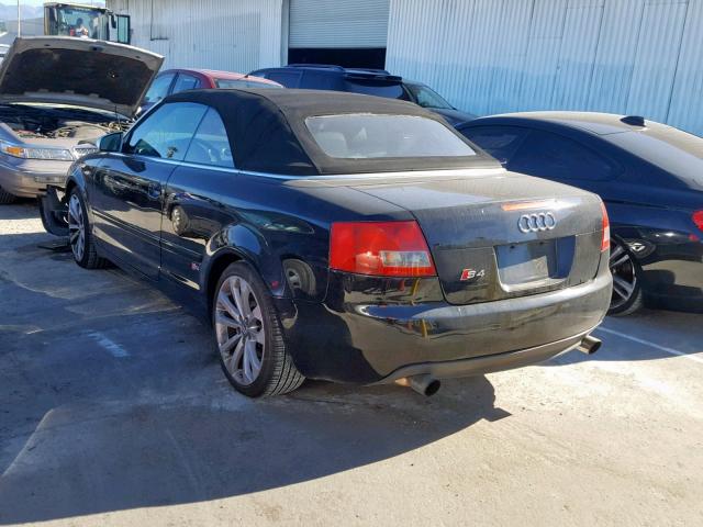 WUARL48H64K900821 - 2004 AUDI S4 QUATTRO BLACK photo 3