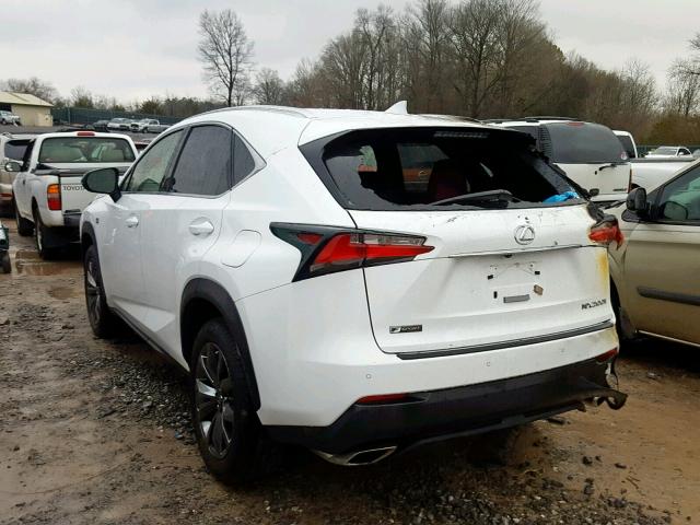 JTJBARBZ1H2117007 - 2017 LEXUS NX 200T WHITE photo 3