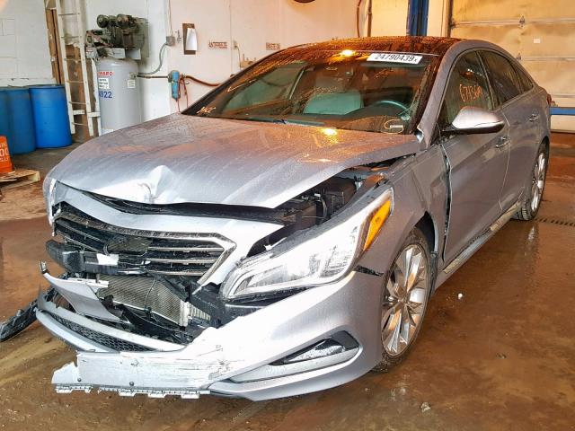 5NPE34AB6FH144846 - 2015 HYUNDAI SONATA SPO SILVER photo 2