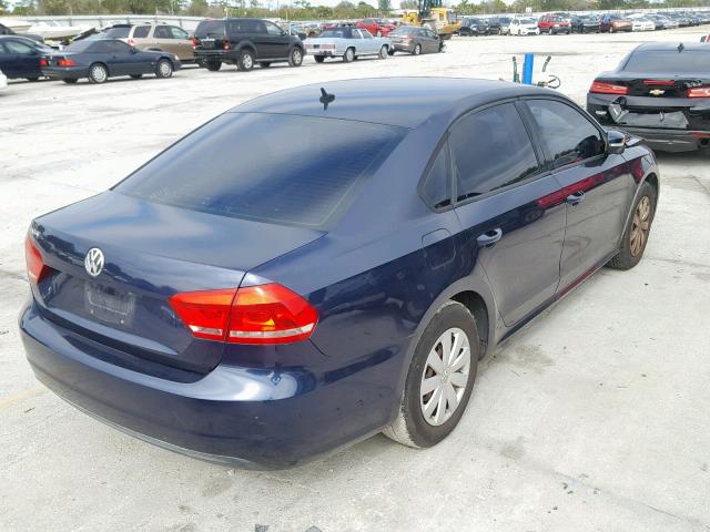 1VWAP7A39DC061656 - 2013 VOLKSWAGEN PASSAT S BLUE photo 4