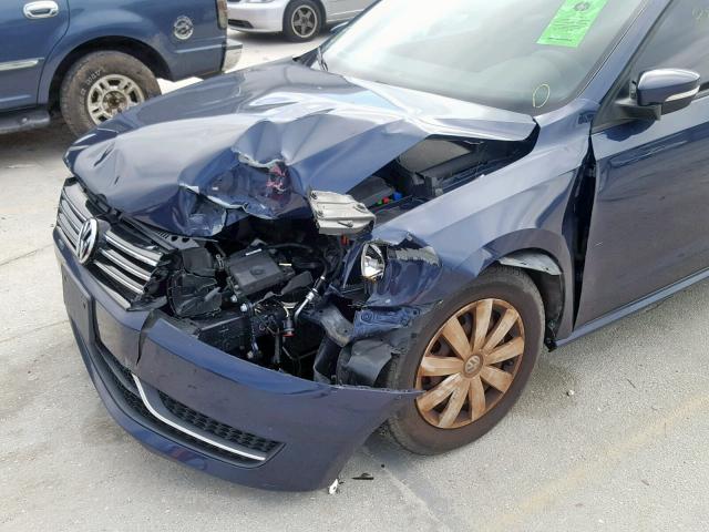 1VWAP7A39DC061656 - 2013 VOLKSWAGEN PASSAT S BLUE photo 9