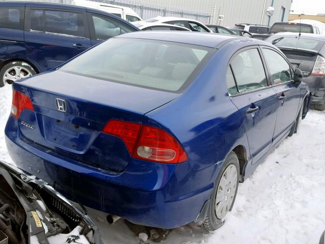 2HGFA163X7H030354 - 2007 HONDA CIVIC DX BLUE photo 4