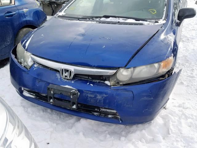 2HGFA163X7H030354 - 2007 HONDA CIVIC DX BLUE photo 9