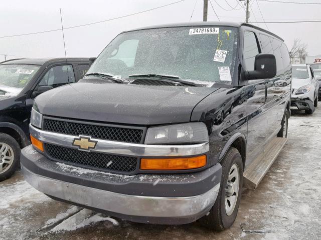 1GNSHCF41D1153748 - 2013 CHEVROLET EXPRESS G1 BLACK photo 2