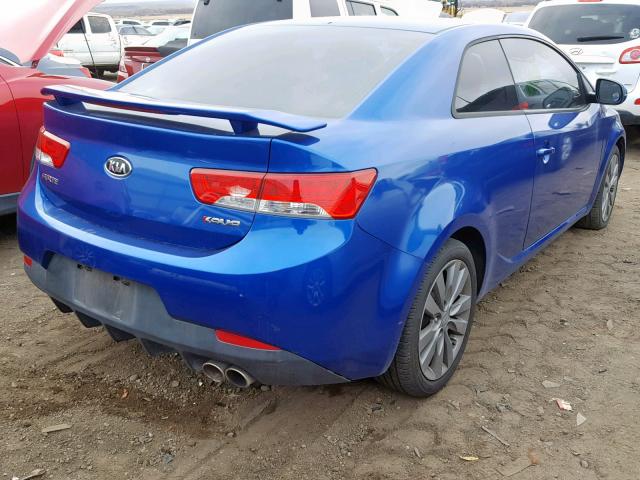 KNAFW6A3XD5656989 - 2013 KIA FORTE SX BLUE photo 4