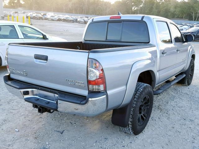 5TFJU4GNXFX086080 - 2015 TOYOTA TACOMA DOU SILVER photo 4