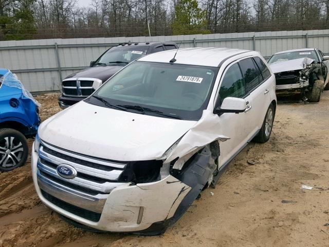 2FMDK3JC0BBA18209 - 2011 FORD EDGE SEL WHITE photo 2