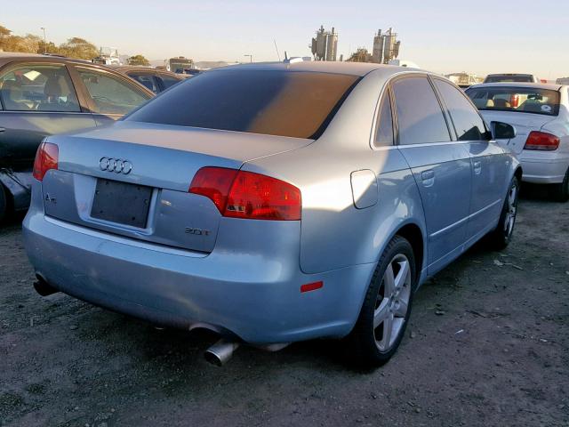 WAUAF78E75A574346 - 2005 AUDI A4 2.0T BLUE photo 4