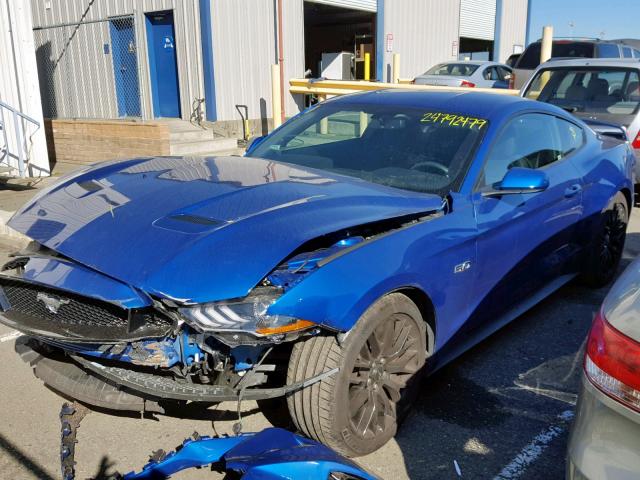 1FA6P8CFXJ5123772 - 2018 FORD MUSTANG GT BLUE photo 2