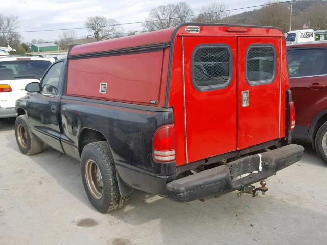 1B7FL26X0WS694462 - 1998 DODGE DAKOTA BLACK photo 3