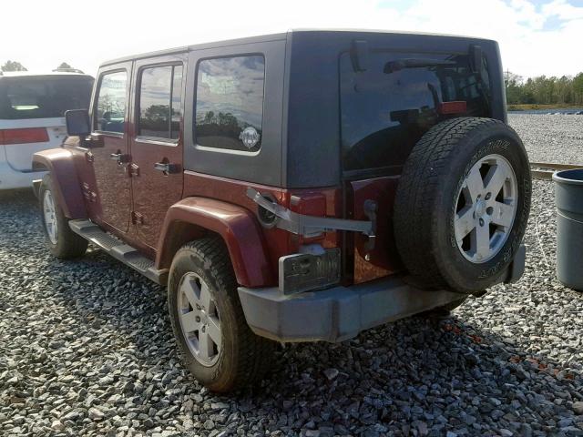 1J4GB59127L157016 - 2007 JEEP WRANGLER S MAROON photo 3