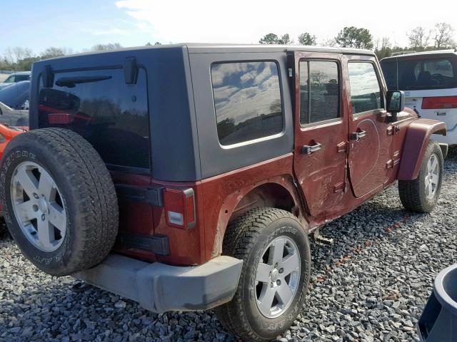 1J4GB59127L157016 - 2007 JEEP WRANGLER S MAROON photo 4