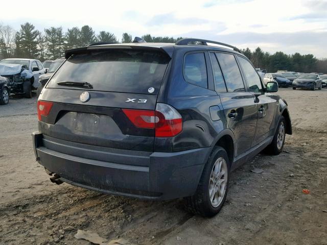 WBXPA73435WC46988 - 2005 BMW X3 2.5I BLACK photo 4