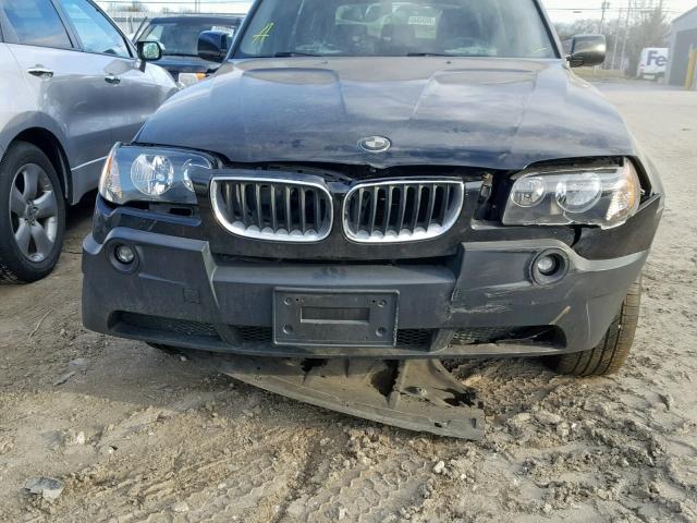 WBXPA73435WC46988 - 2005 BMW X3 2.5I BLACK photo 9