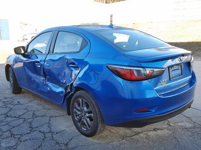 3MYDLBYV1KY507164 - 2019 TOYOTA YARIS L BLUE photo 3