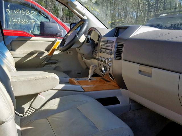 5N3AA08C34N801386 - 2004 INFINITI QX56 ORANGE photo 5