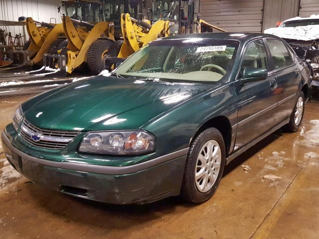 2G1WF55E029365094 - 2002 CHEVROLET IMPALA GREEN photo 2