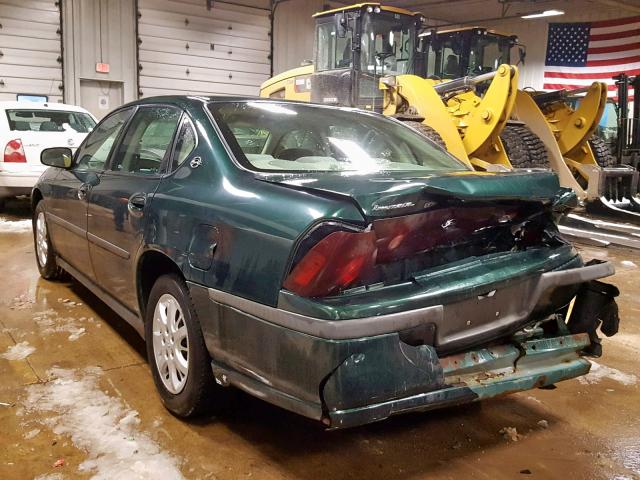 2G1WF55E029365094 - 2002 CHEVROLET IMPALA GREEN photo 3