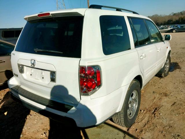 5FNYF286X7B011248 - 2007 HONDA PILOT EXL WHITE photo 4