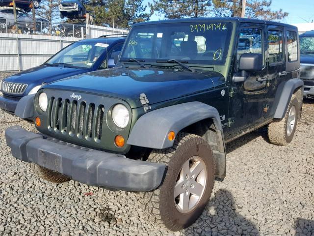 1J4GA39147L195760 - 2007 JEEP WRANGLER X GREEN photo 2