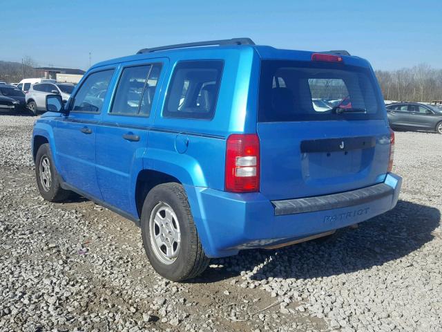 1J8FT28058D723082 - 2008 JEEP PATRIOT SP BLUE photo 3