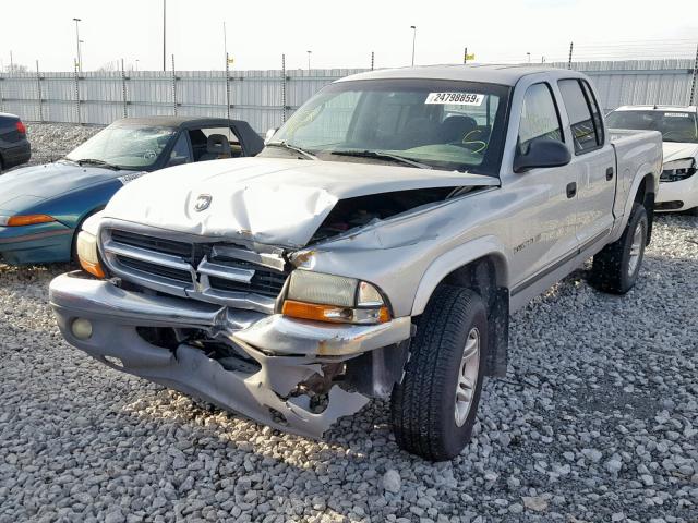 1B7HG48N82S633486 - 2002 DODGE DAKOTA QUA SILVER photo 2