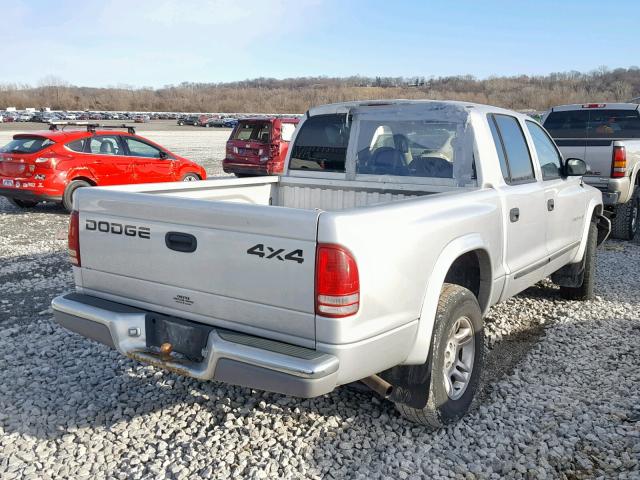 1B7HG48N82S633486 - 2002 DODGE DAKOTA QUA SILVER photo 4